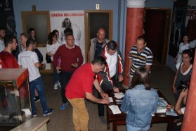Due to rain, the screening had to be moved indoors to the Cinema Millennium of Shkodra.